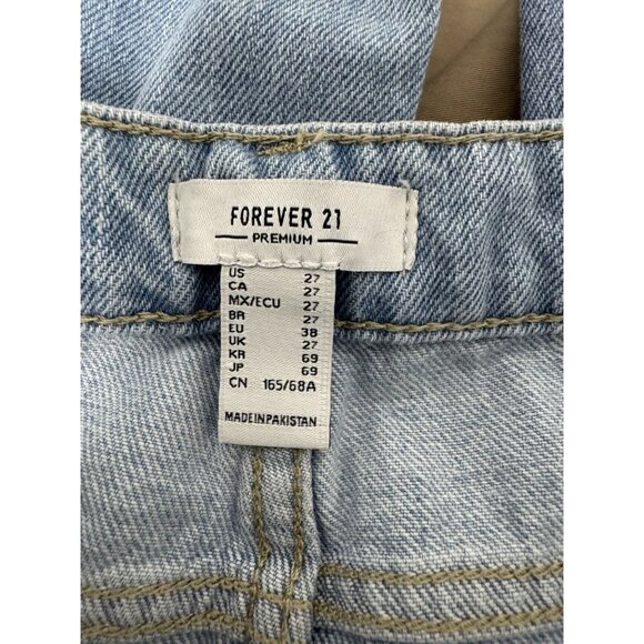 Forever 21 Junior Distressed Flared Denim Jean pants Light Blue size 27 - Picture 8 of 13
